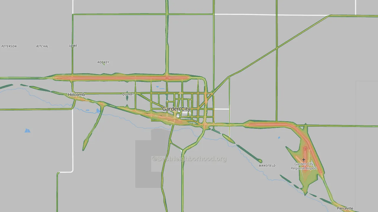 Garden City, KS Map of Noise Levels in Garden City