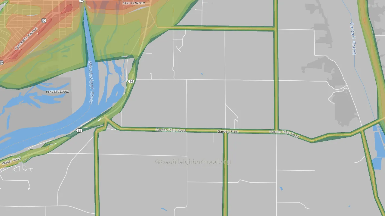 Garden Plain, IL Map of Noise Levels in Garden Plain