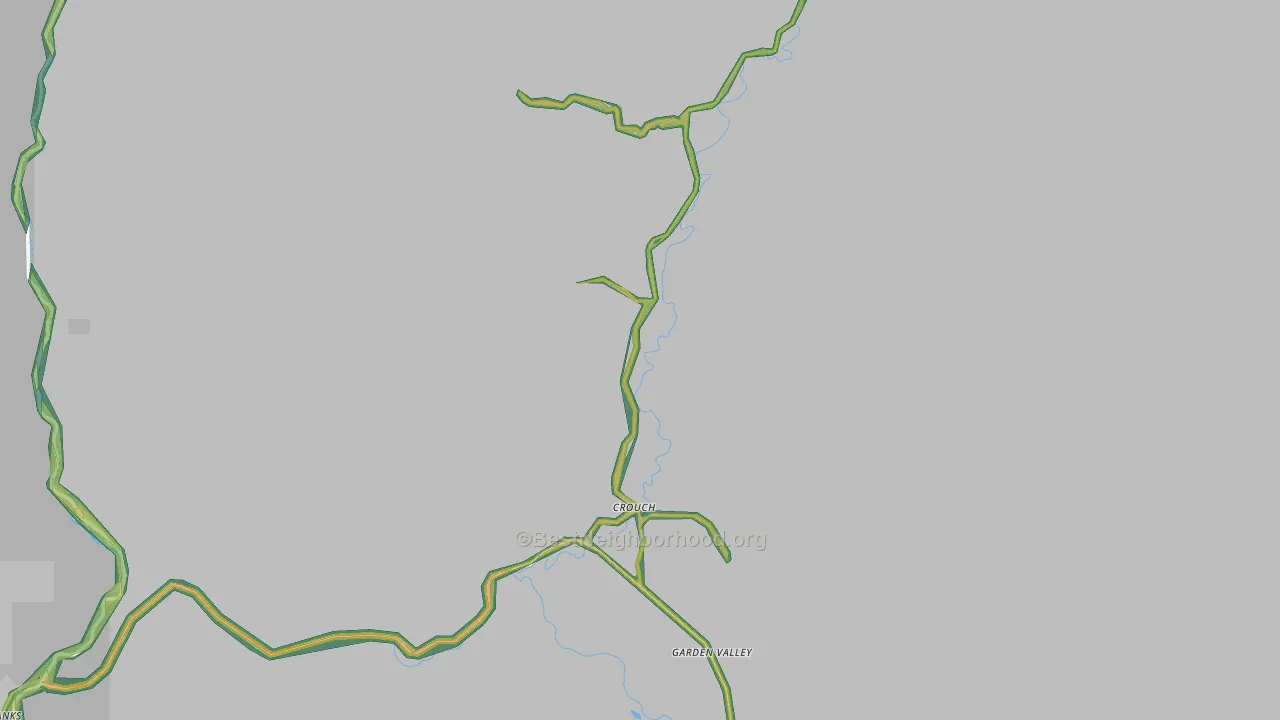 Garden Valley, ID Map of Noise Levels in Garden Valley