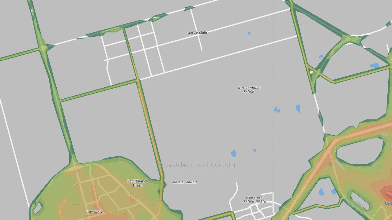 Gardendale, TX Map of Noise Levels in Gardendale