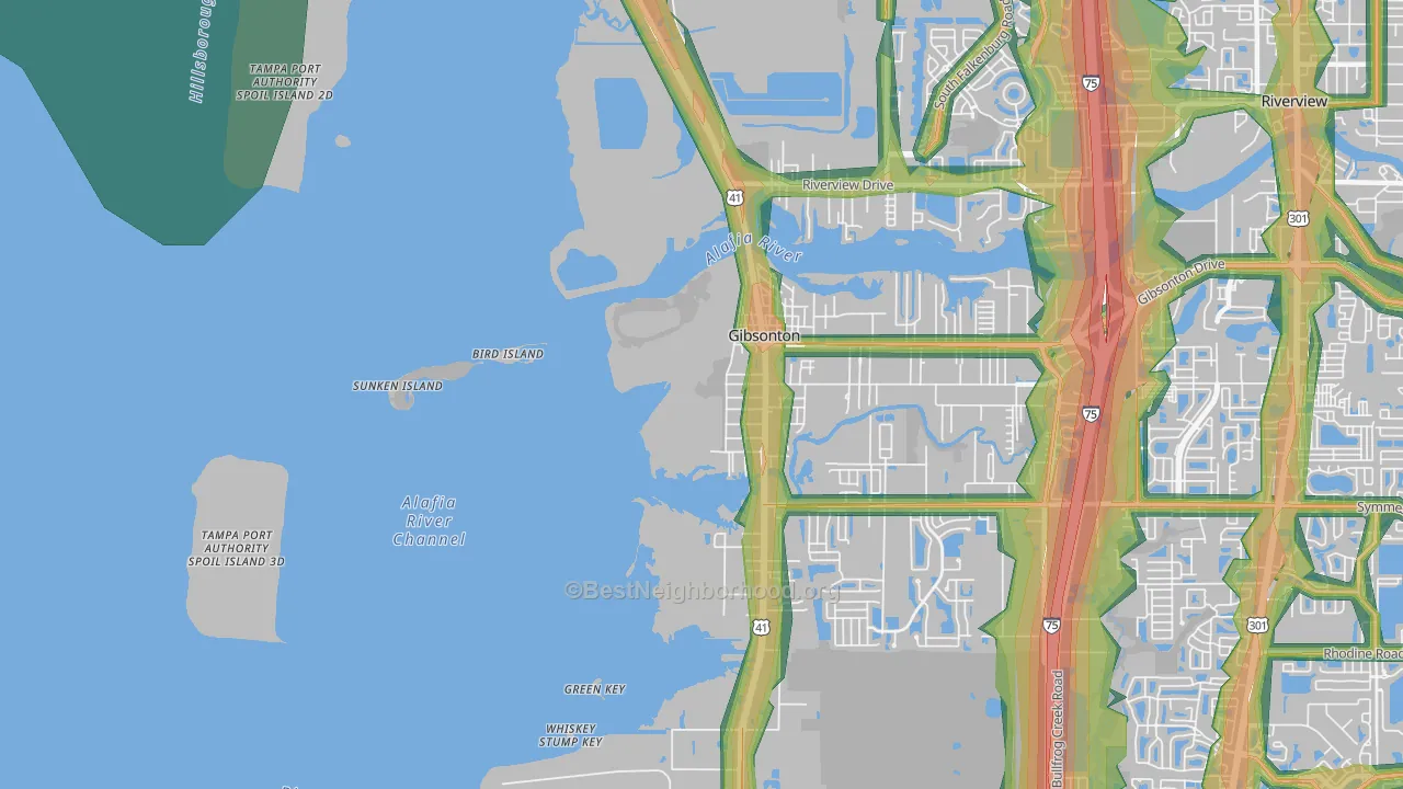 Gardenville, FL Map of Noise Levels in Gardenville