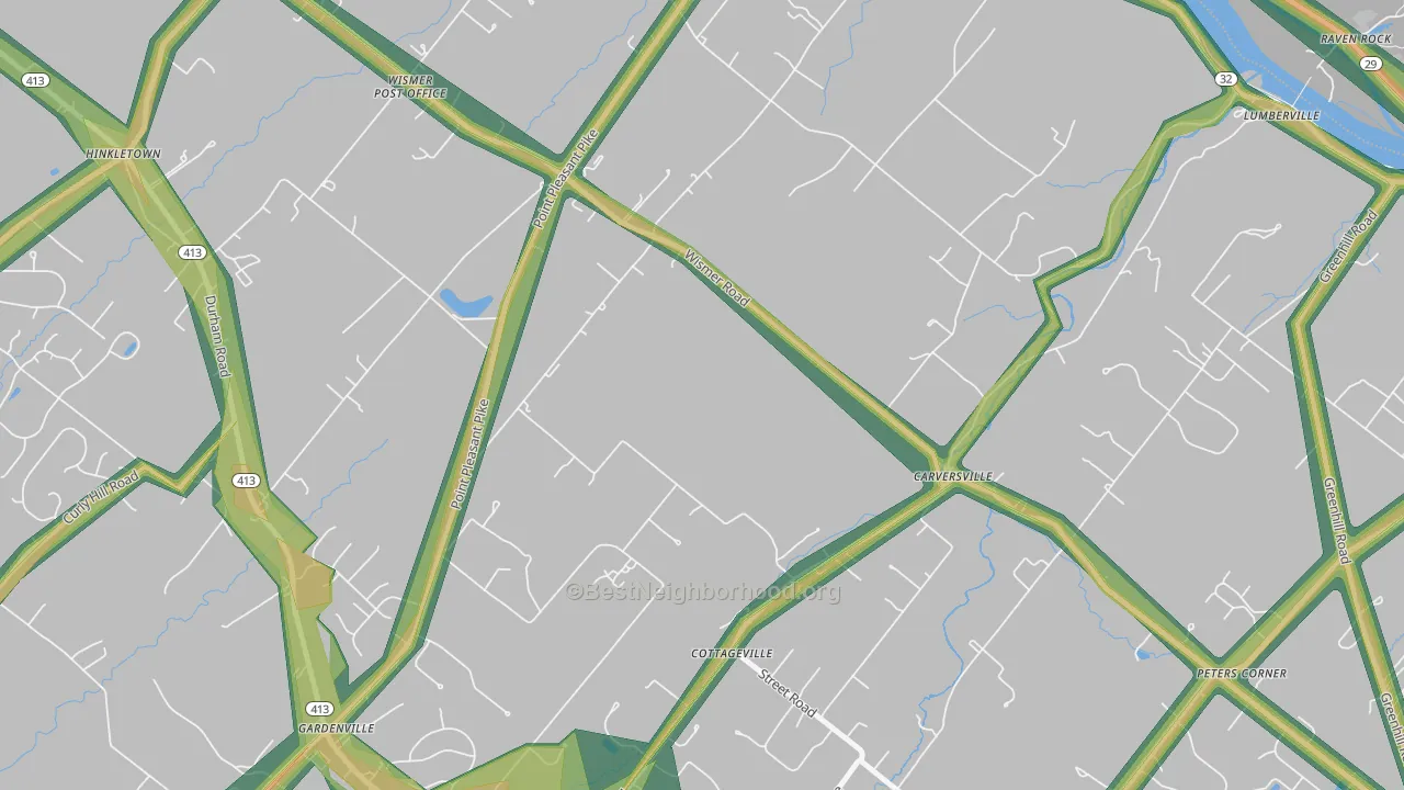 Gardenville, PA Map of Noise Levels in Gardenville