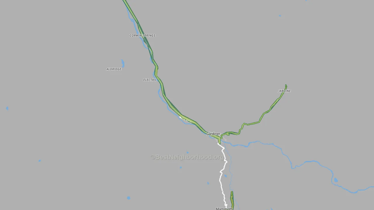 Gardiner, MT Map of Noise Levels in Gardiner
