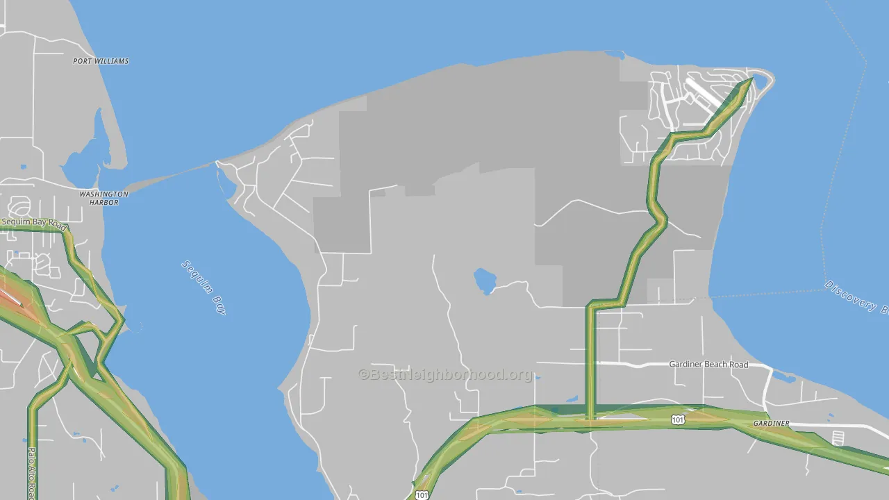 Gardiner, WA Map of Noise Levels in Gardiner