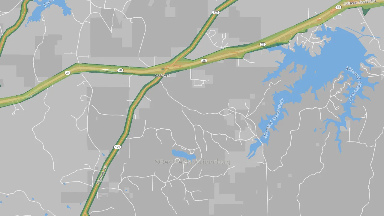 Gardner, LA Map of Noise Levels in Gardner