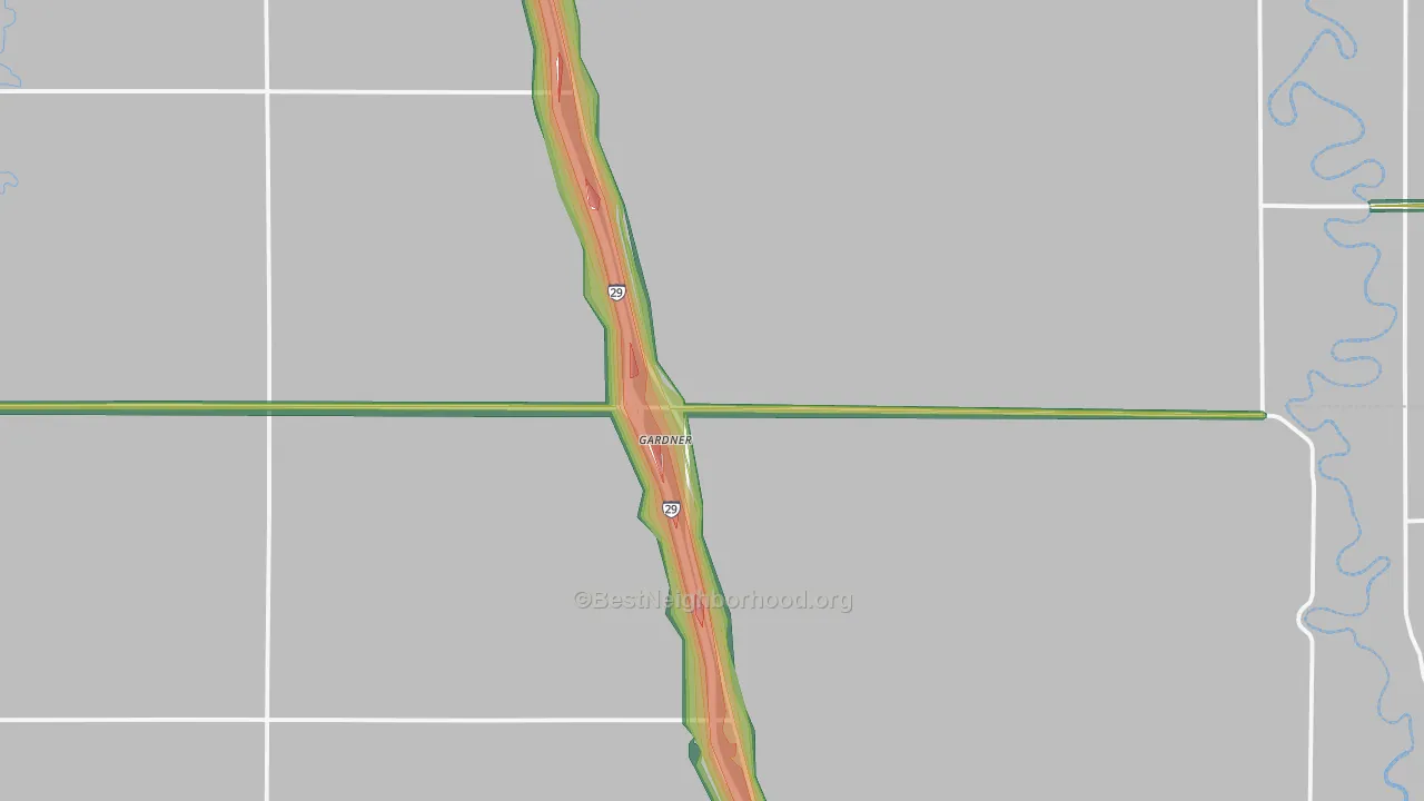 Gardner, ND Map of Noise Levels in Gardner