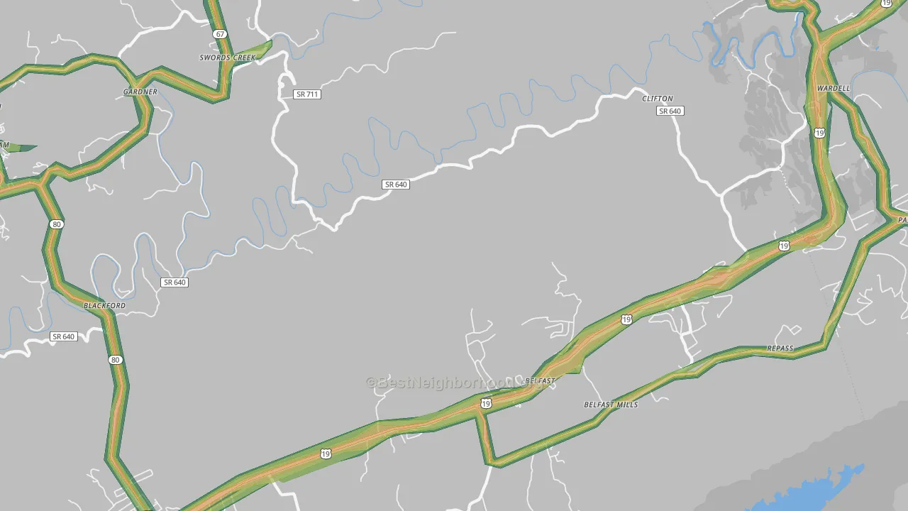 Gardner, VA Map of Noise Levels in Gardner