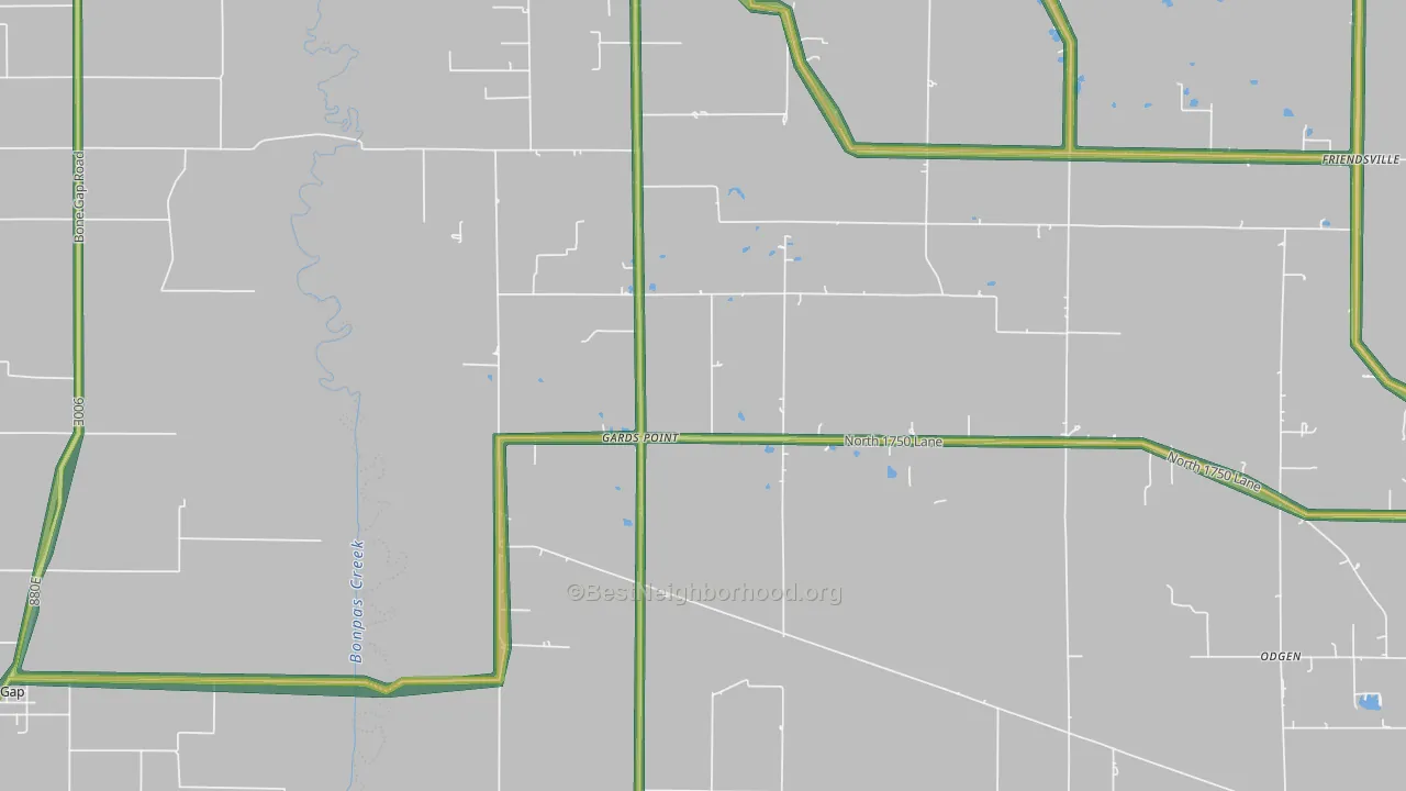 Gards Point, IL Map of Noise Levels in Gards Point