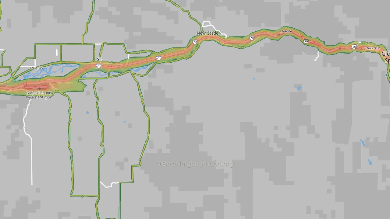 Garfield County, CO Map of Noise Levels in Garfield County
