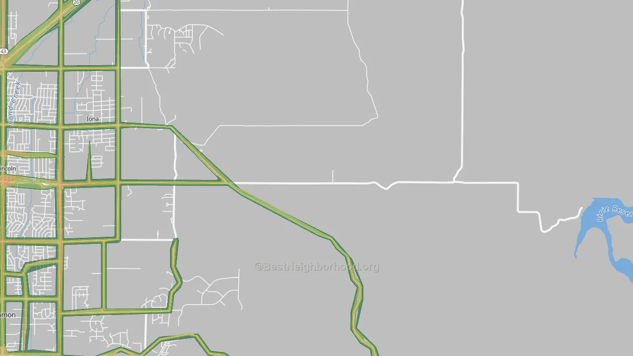 Garfield, ID Map of Noise Levels in Garfield