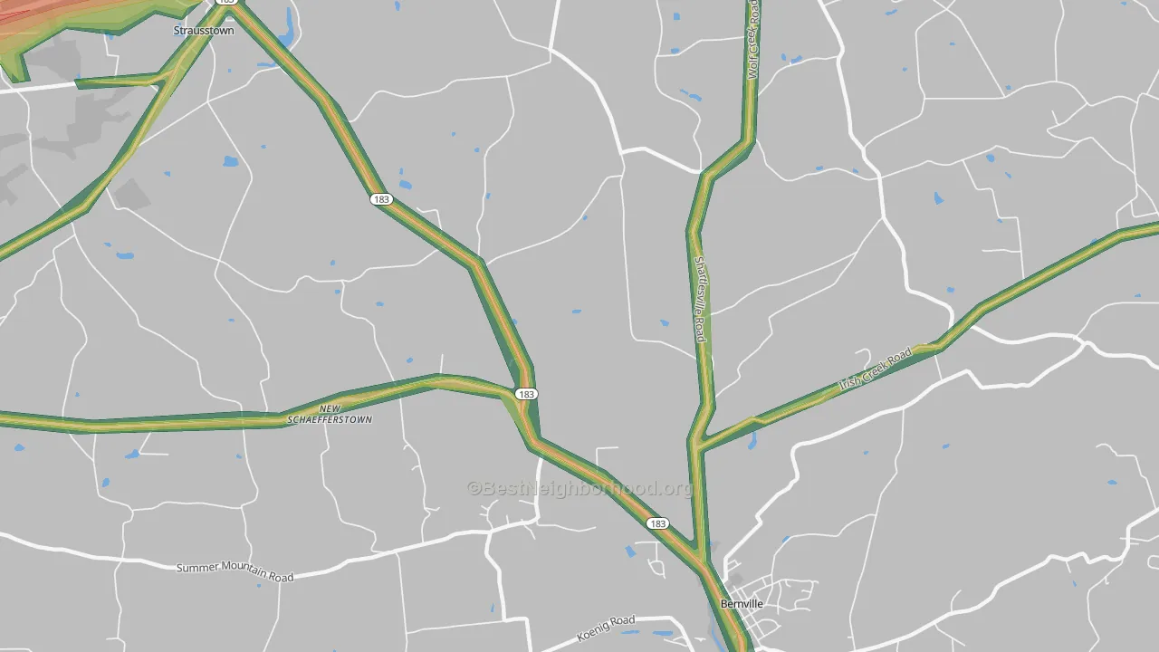 Garfield, PA Map of Noise Levels in Garfield