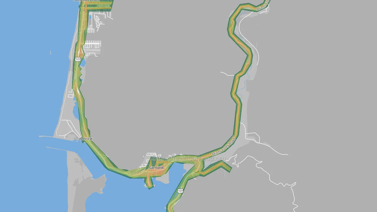 Garibaldi, OR Map of Noise Levels in Garibaldi