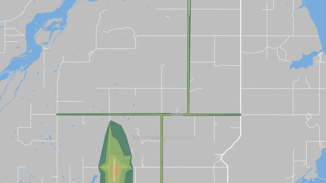 Garland, OK Map of Noise Levels in Garland