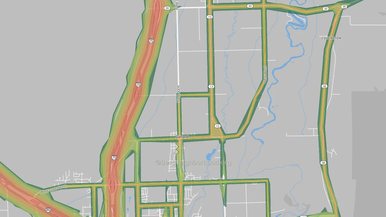 Garland, UT Map of Noise Levels in Garland