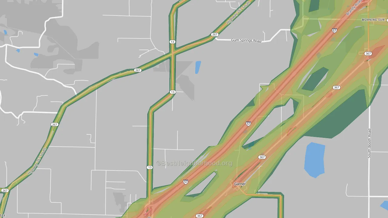 Garner, AR Map of Noise Levels in Garner