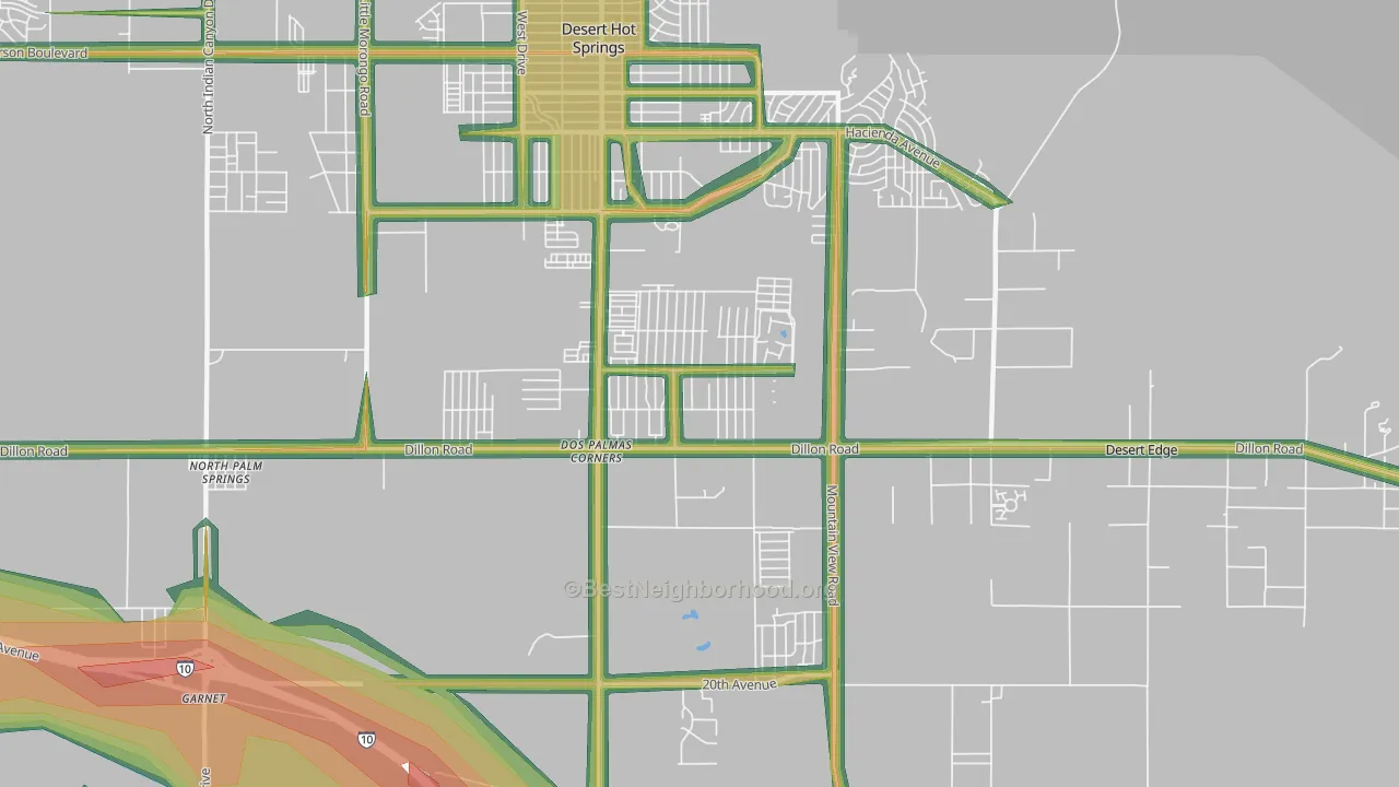 Garnet, CA Map of Noise Levels in Garnet