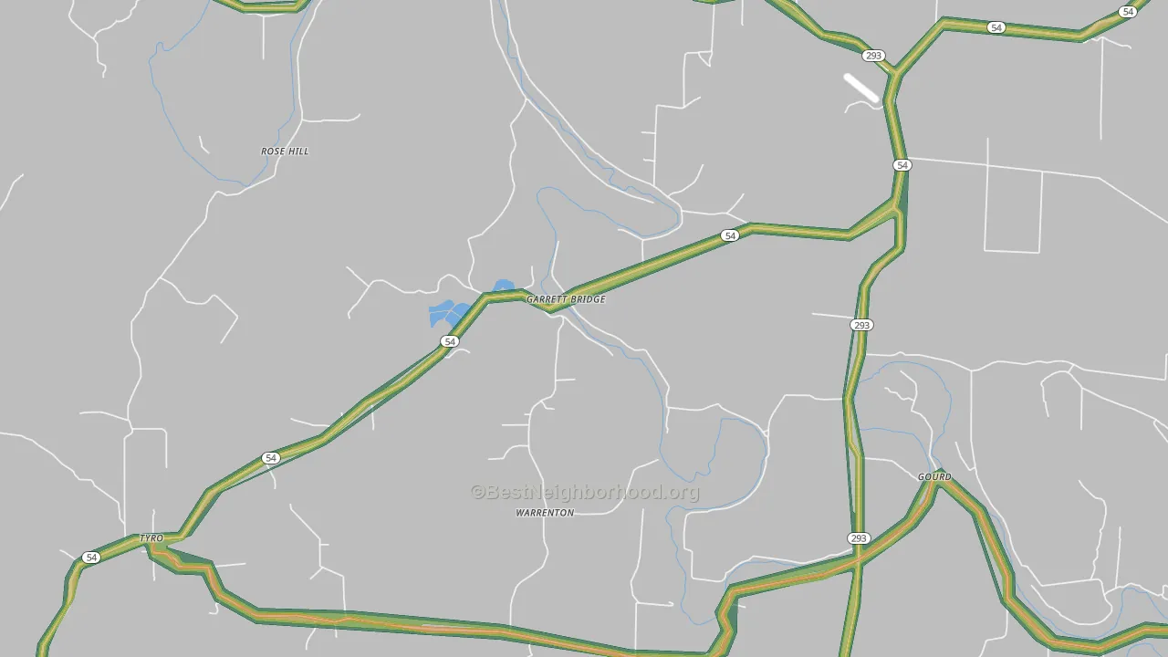Garrett Bridge, AR Map of Noise Levels in Garrett Bridge