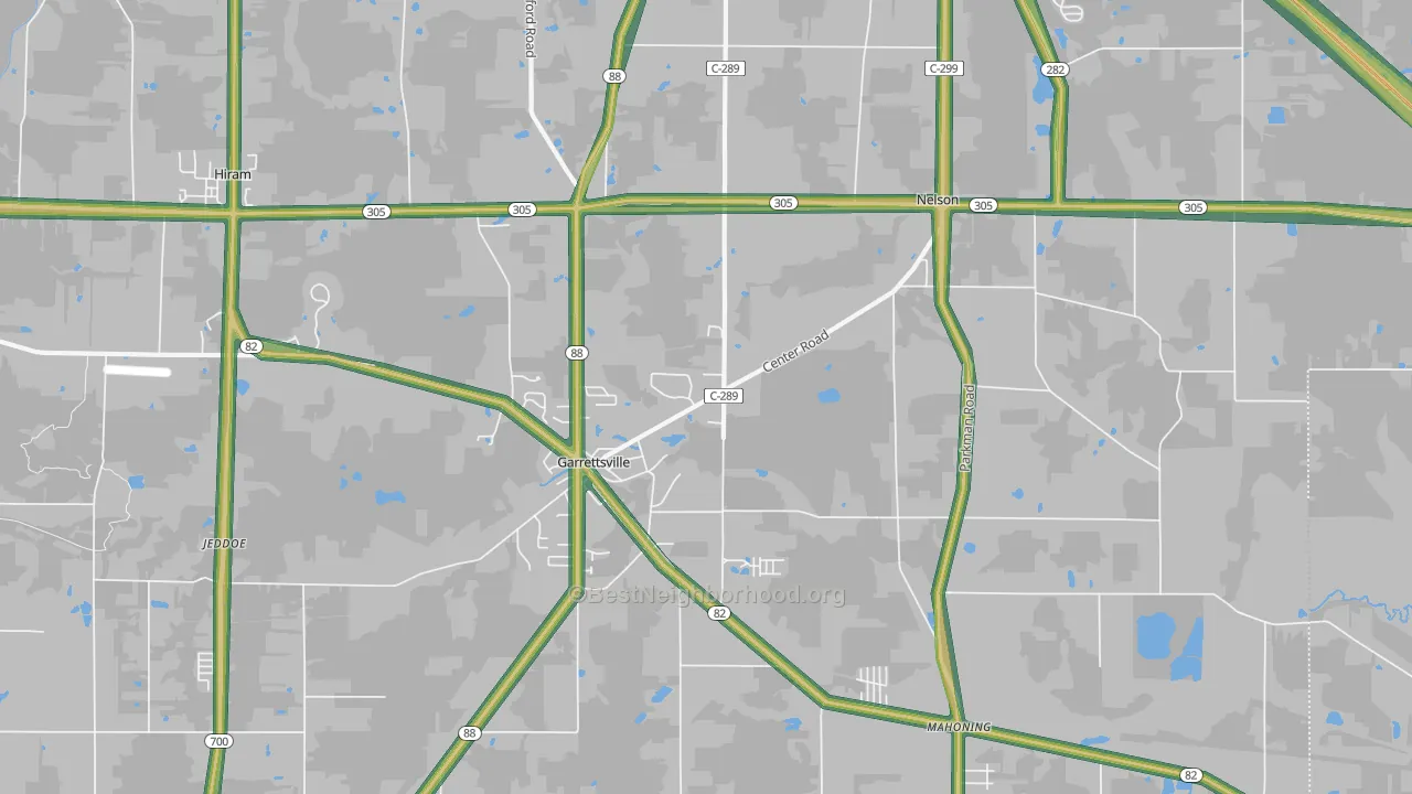 Garrettsville, OH Map of Noise Levels in Garrettsville