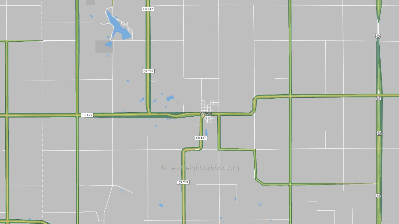 Garwin, IA Map of Noise Levels in Garwin