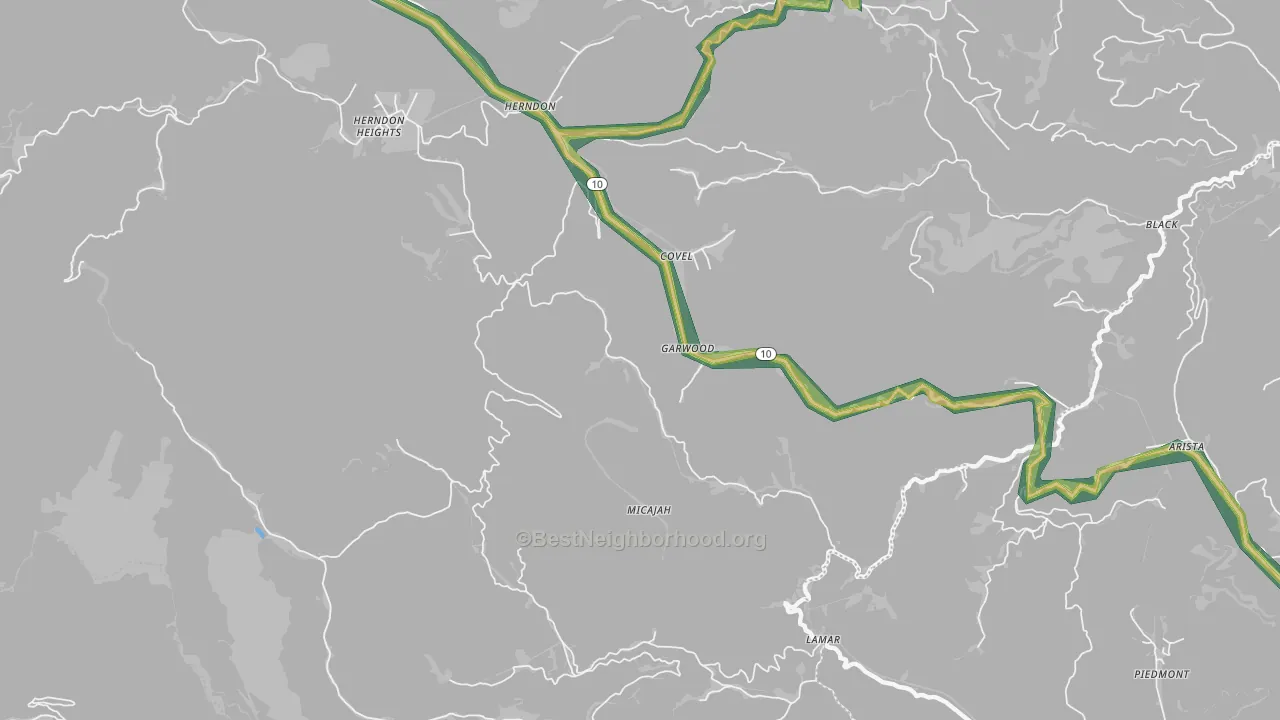 Garwood, WV Map of Noise Levels in Garwood