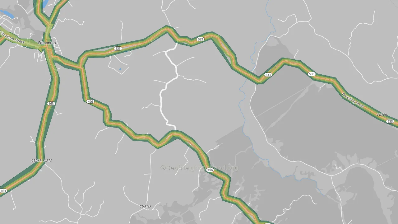 Gascon, KY Map of Noise Levels in Gascon