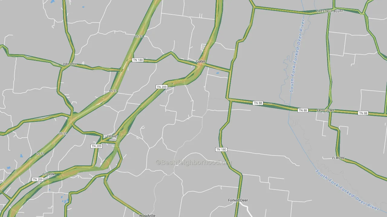 Gates, TN Map of Noise Levels in Gates