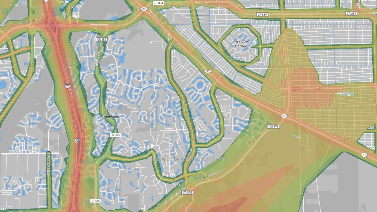 Gateway, FL Map of Noise Levels in Gateway