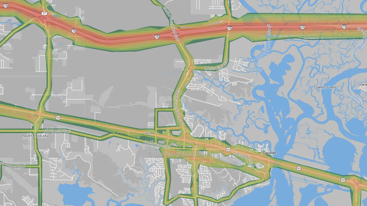 Gautier, MS Map of Noise Levels in Gautier
