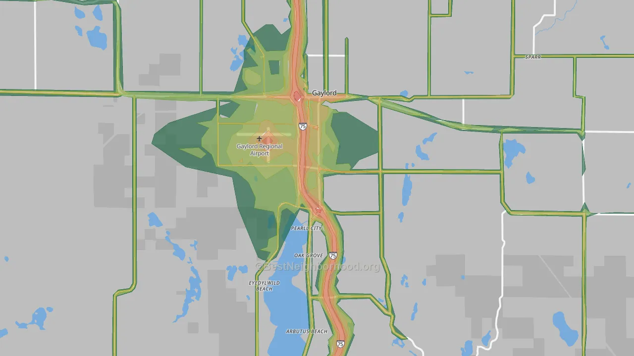 Gaylord, MI Map of Noise Levels in Gaylord