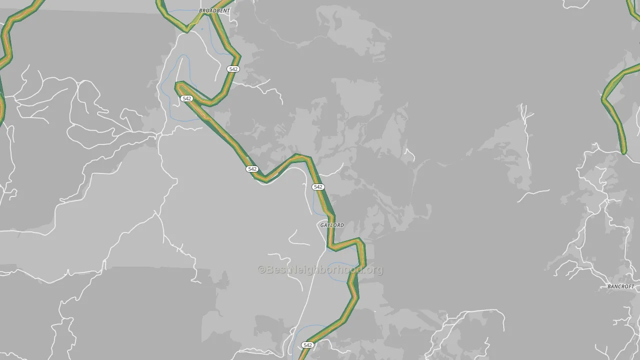 Gaylord, OR Map of Noise Levels in Gaylord