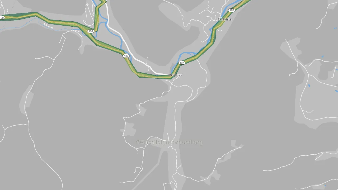 Gaysville, VT Map of Noise Levels in Gaysville