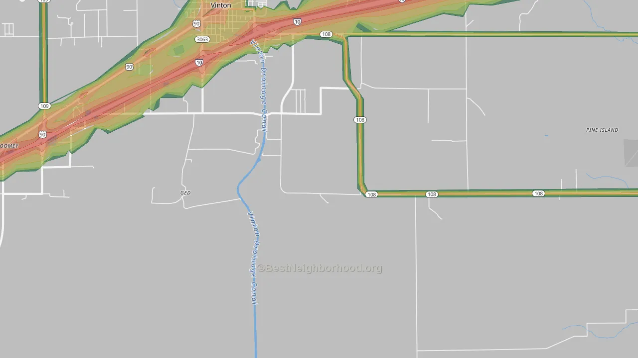 Ged, LA Map of Noise Levels in Ged