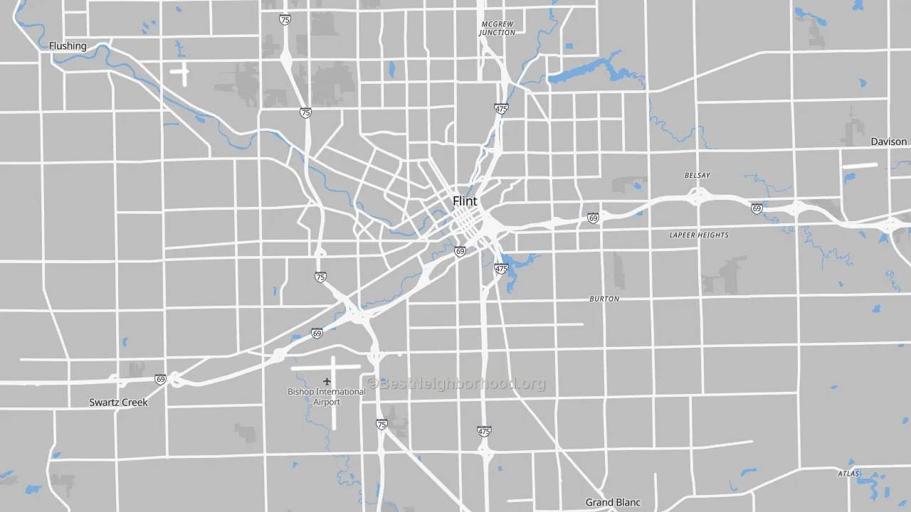 Genesee County, MI Map of Noise Levels in Genesee County