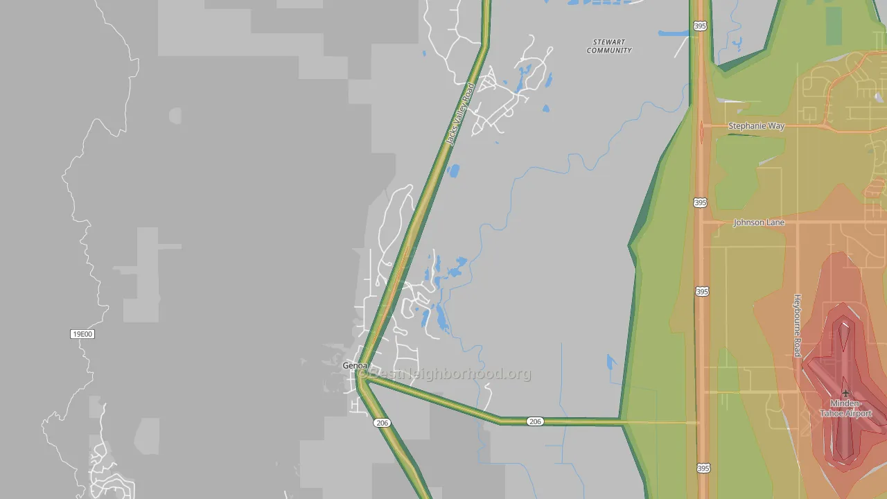 Genoa, NV Map of Noise Levels in Genoa