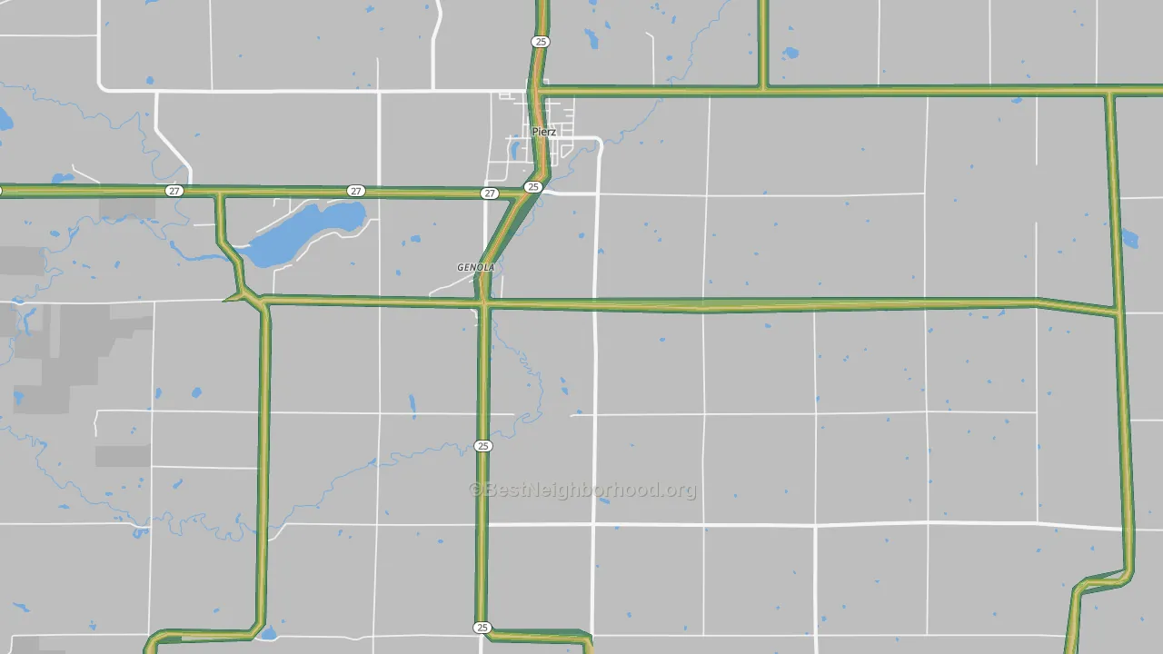 Genola, MN Map of Noise Levels in Genola