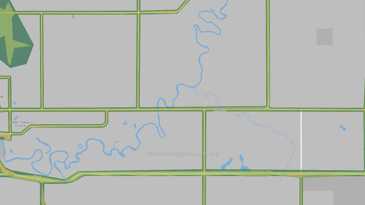 Gentilly, MN Map of Noise Levels in Gentilly