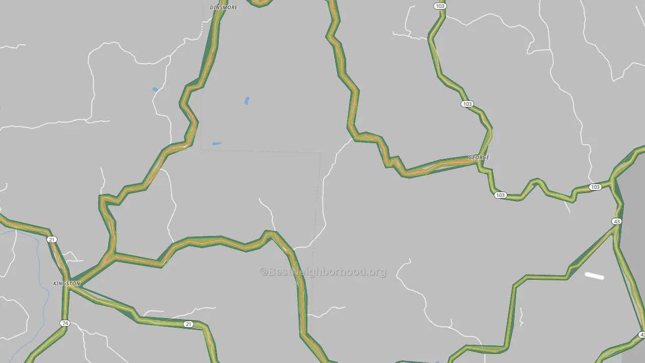 George, AR Map of Noise Levels in George