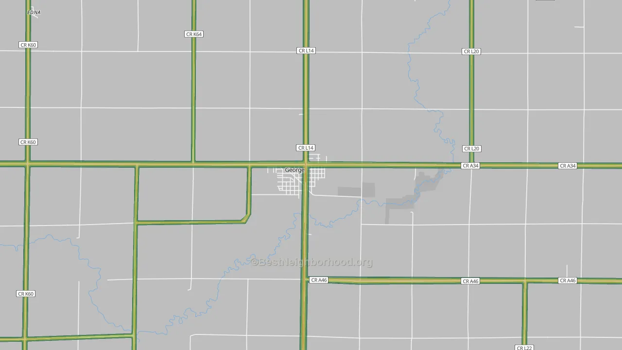 George, IA Map of Noise Levels in George