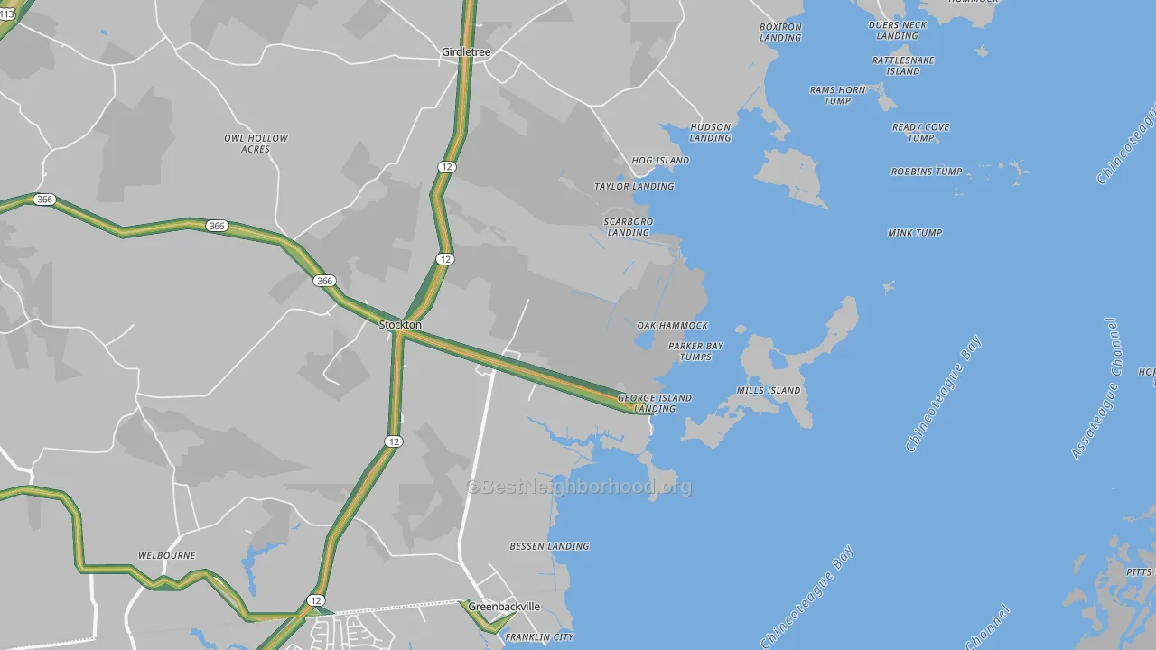 George Island Landing, MD Map of Noise Levels in George Island Landing