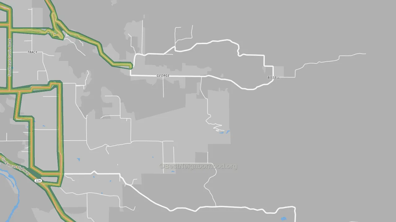 George, OR Map of Noise Levels in George