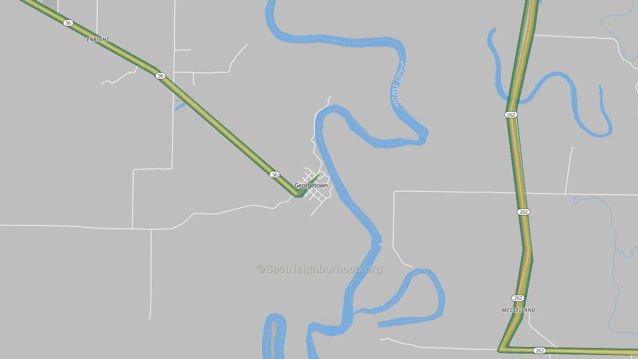 Georgetown, AR Map of Noise Levels in Georgetown