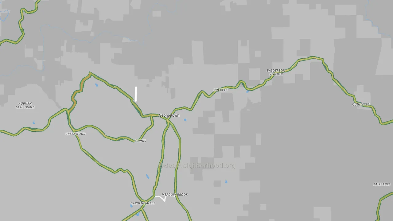 Georgetown, CA Map of Noise Levels in Georgetown
