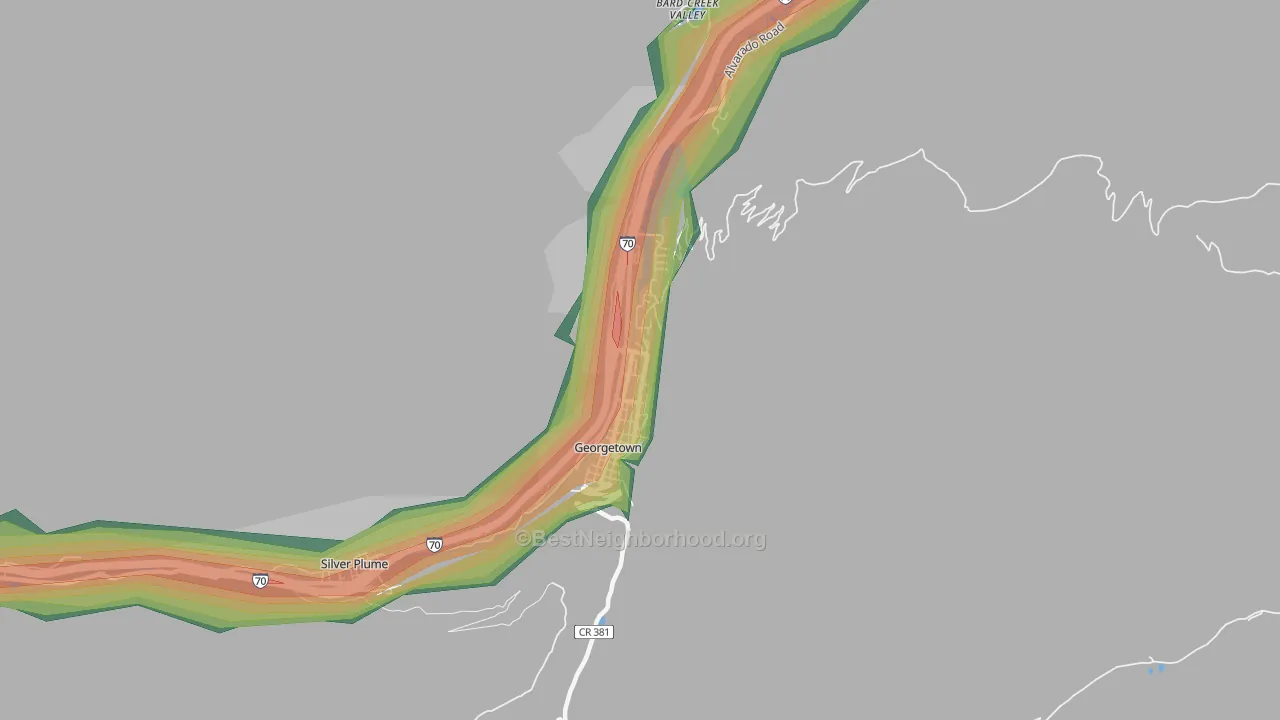 Georgetown, CO Map of Noise Levels in Georgetown