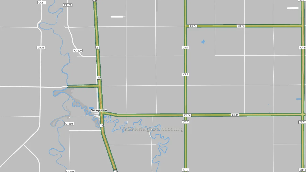 Georgetown, MN Map of Noise Levels in Georgetown