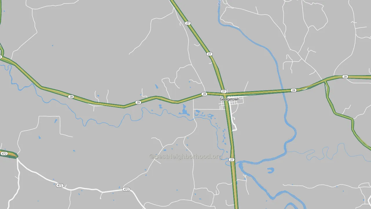Georgetown, MS Map of Noise Levels in Georgetown