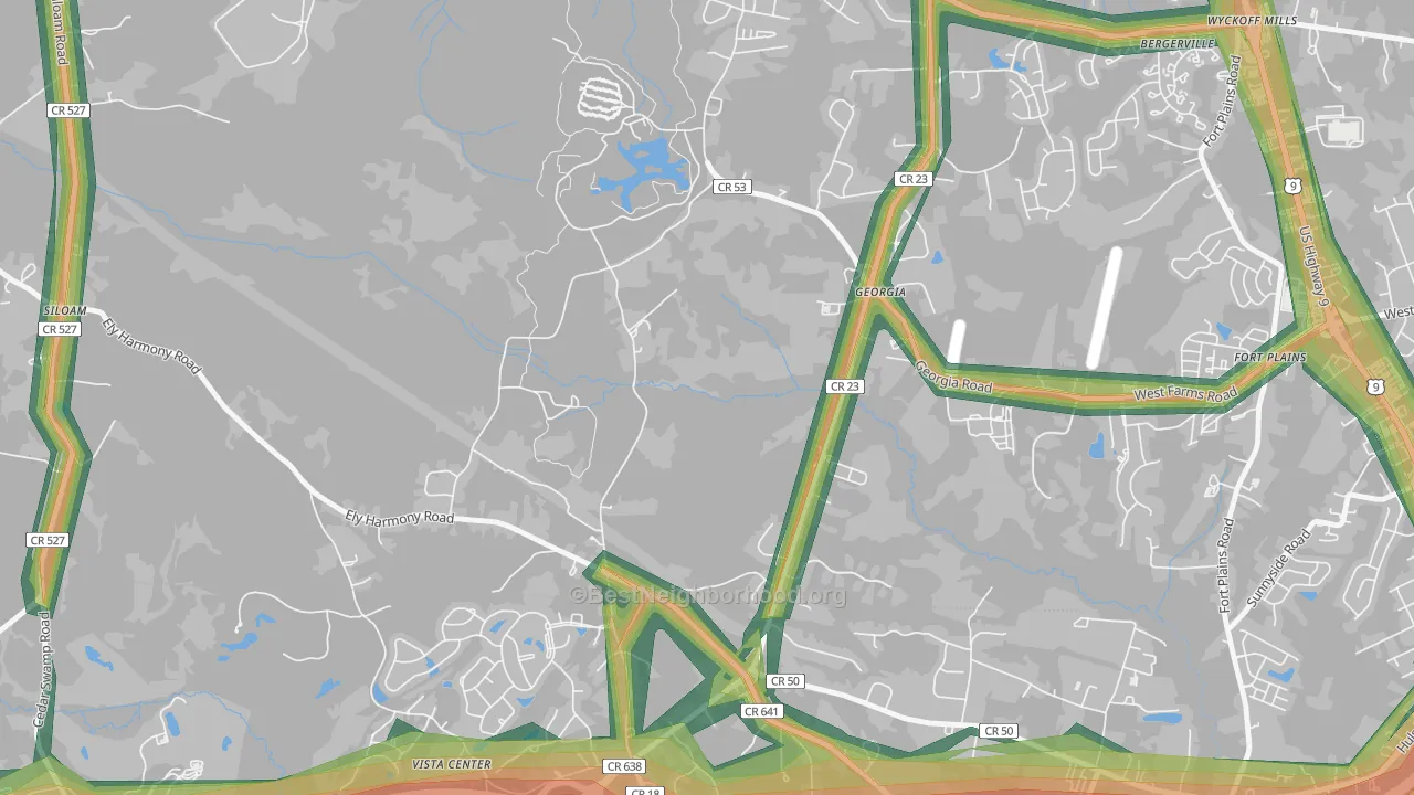 Georgia, NJ Map of Noise Levels in Georgia
