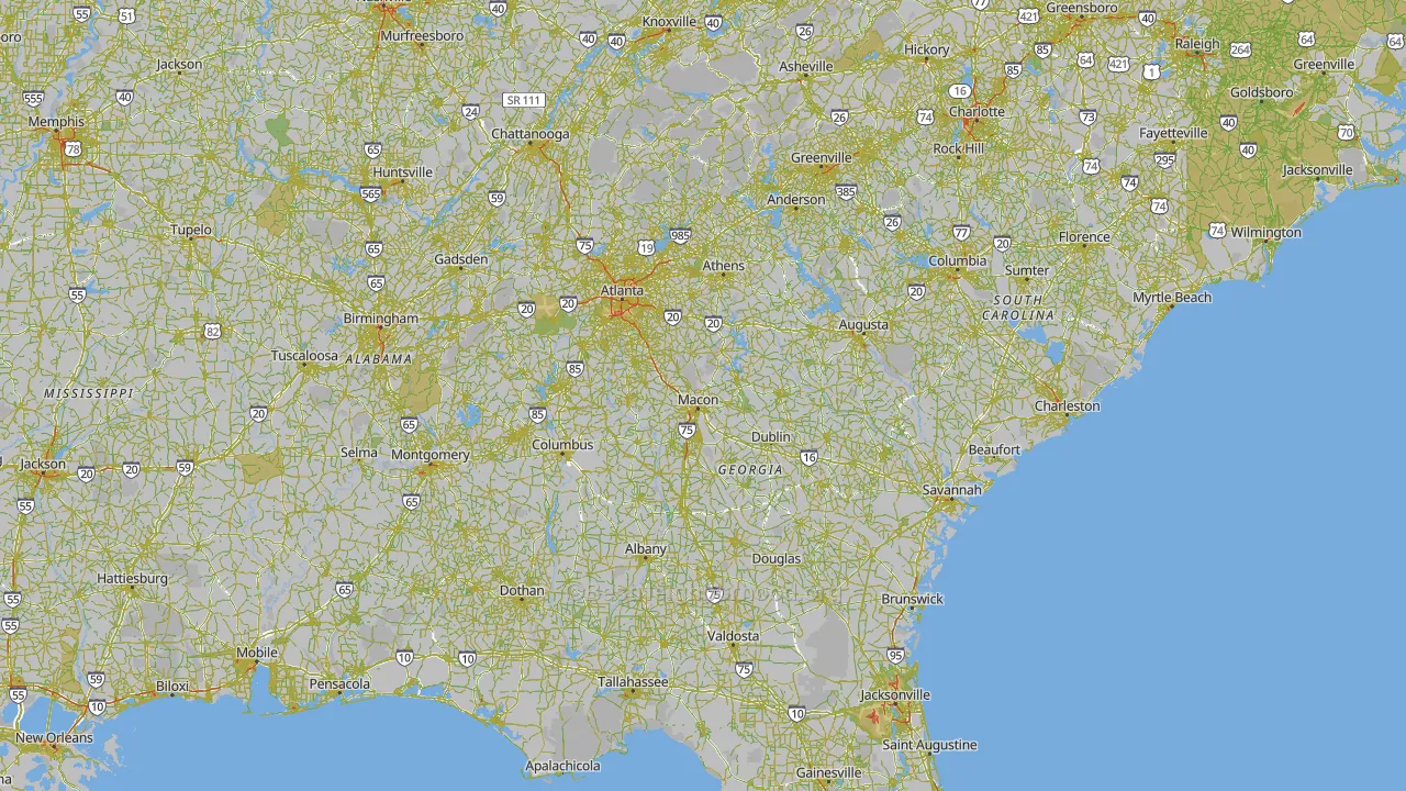 Georgia Map of Noise Levels in Georgia