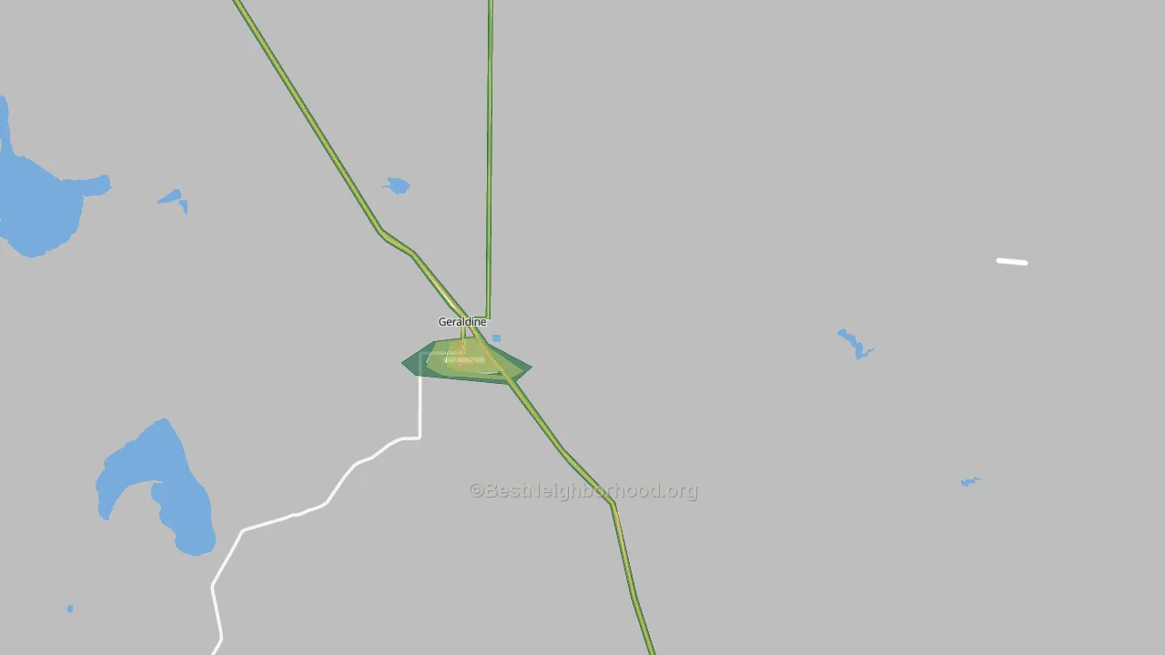 Geraldine, MT Map of Noise Levels in Geraldine