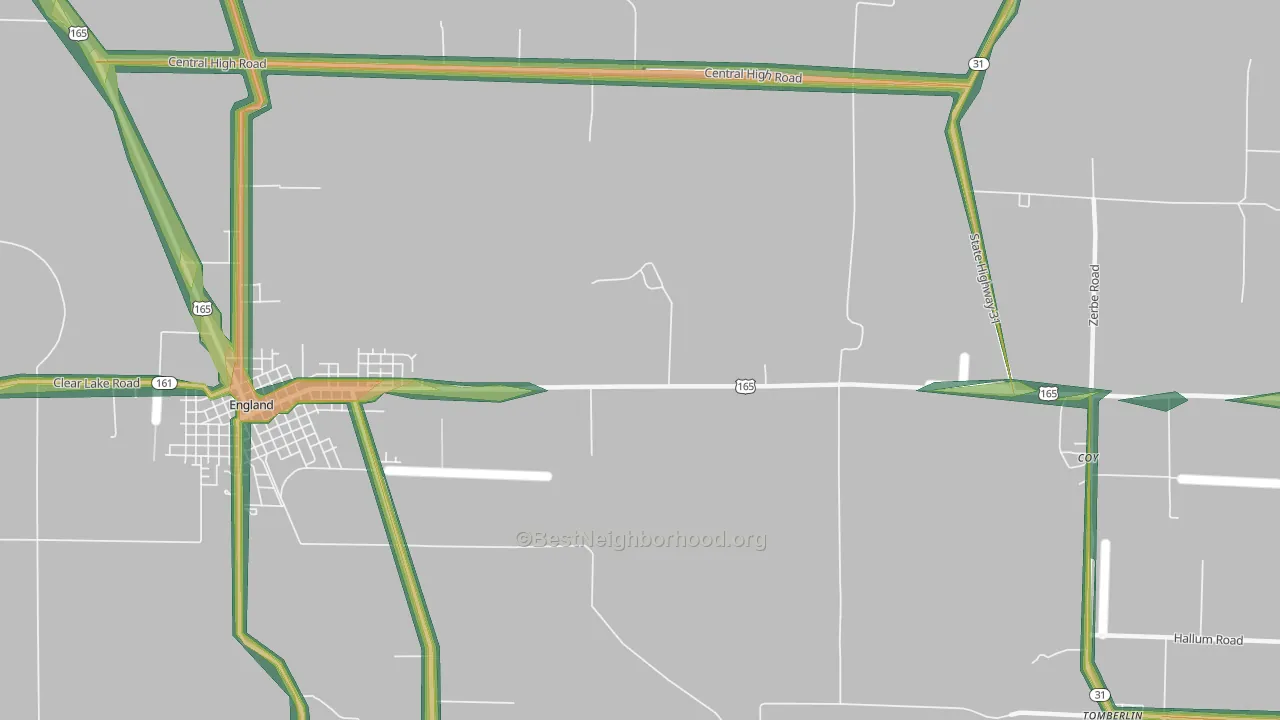 Geridge, AR Map of Noise Levels in Geridge