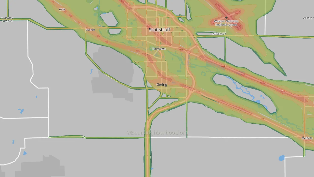 Gering, NE Map of Noise Levels in Gering